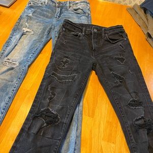 2 Pairs of American Eagle Young Money ripped jeans